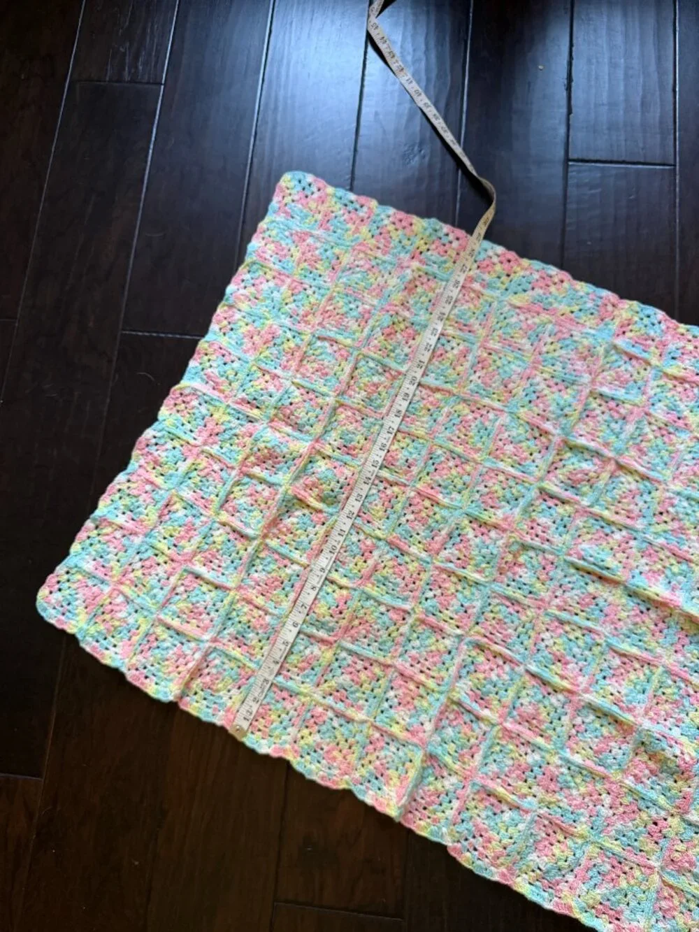 Vintage Handmade Crochet Crocheted Baby Blanket Size 41 x 28 inches
